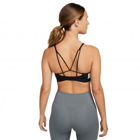 Nike Damen Sport BH Indy Light-Support 2-Piece Pad Logo Sports Bra DQ5128-010 XL Black/White/Lt Iron Ore | XL