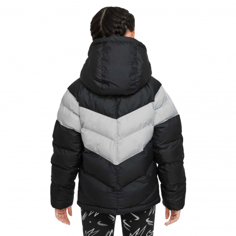Nike Kinder Jacke Sportswear Synthetic-Fill Hooded Jacket DX1264-010 122-128 Black/Lt Grey/White | 122-128