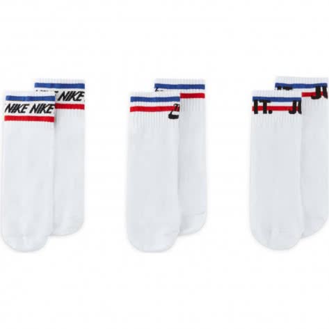 Nike Unisex Socken Everyday Essential Ankle Socks DX5080-100 38-42 White/Black/Game Royal/University Red | 38-42
