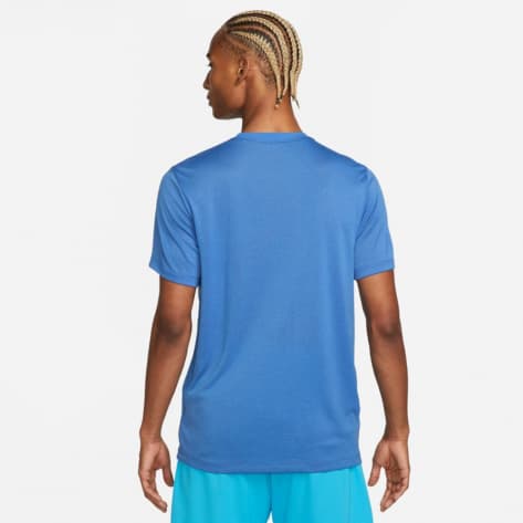 Nike Herren Trainingsshirt Dri-FIT Tee FD0140-456 L Game Royal/Pacific Blue/Htr | L