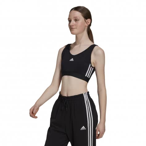 adidas Damen Trainingstop Essentials 3-Stripes Crop Top 