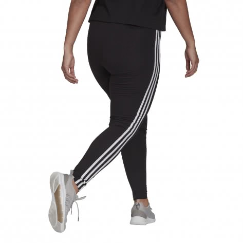 adidas Damen Plus Size Leggings ESSENTIALS 3-STRIPES GS1382 2X Black/White | 2X