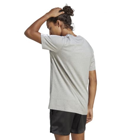 adidas Herren T-Shirt Essentials Single Jersey 3-Streifen IC9337 M Medium Grey Heather/White | M