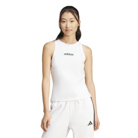 adidas Damen Tanktop Linear Slim Cotton Top 