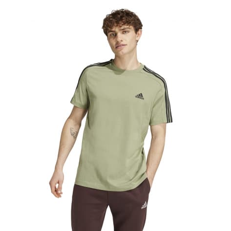 adidas Herren T-Shirt Essentials Single Jersey 3-Streifen JE0346 S Tent Green | S