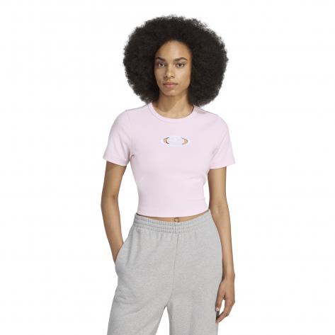 adidas Damen T-Shirt Cut Out Rib Tee KE3737 L Clear Pink | L