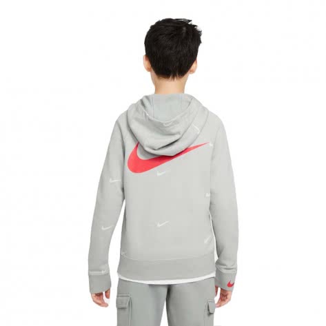 Nike Jungen Kapuzenjacke Hooded Fleece Full Zip DA0768-097 137-147 Grey Fog/Infrared | 137-147