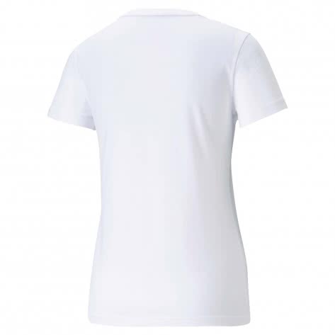 Puma Damen T-Shirt ESS+ Metallic Logo Tee 586890-02 L Puma White-Silver | L