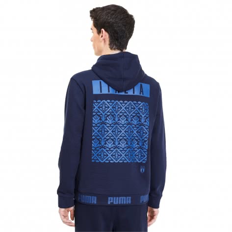 Puma Herren Kapuzenpullover Italien FIGC FtblCulture Hoody 757247-04 S Peacoat-Team Power Blue | S