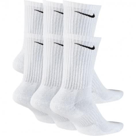 Nike Unisex Sportsocken Everyday Cushion Crew 6PR SX7666-100 42-46 White/Black | 42-46