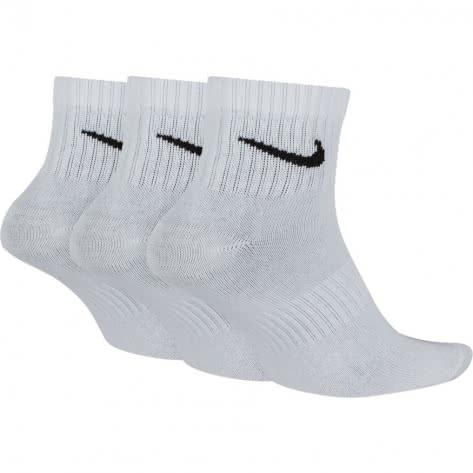 Nike Unisex Sportsocken Everyday Lightweight Ankle 3PR SX7677-100 38-42 White/Black | 38-42