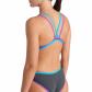 Arena Damen Badeanzug W ARENA ONE DOUBLE CROSS BACK 004732-598 40 Asphalt-Purple-Turquoise | 40