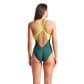 Arena Damen Badeanzug OPENINGS V BACK 008472-860 36 Mangrove-Artic Lime | 36