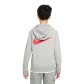 Nike Jungen Kapuzenjacke Hooded Fleece Full Zip DA0768-097 137-147 Grey Fog/Infrared | 137-147
