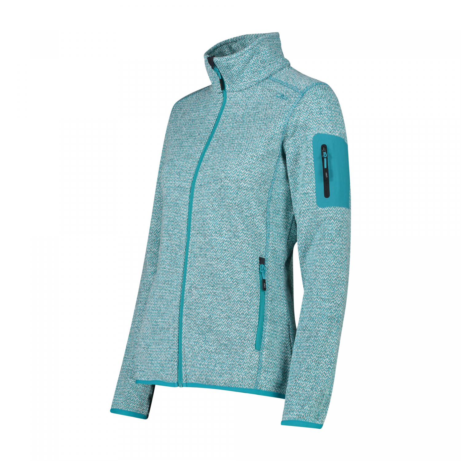 Giacca In Pile CMP Knit Tech Mélange Con Cappuccio – Calda E Morbida, Ideale Come Secondo Strato