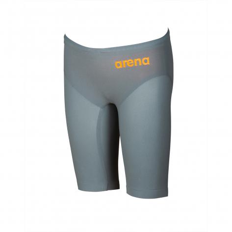 Arena Jungen Wettkampf-Schwimmhose Powerskin R-EVO One Jammer Jr 001777-141 140 Grey-Bright Orange | 140