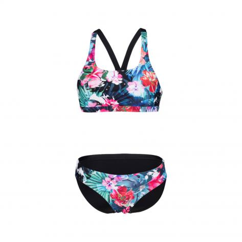 Arena Damen Bikini FLOWER BIKINI SWIM PRO BACK 006388-550 34 Black-Black Multi | 34