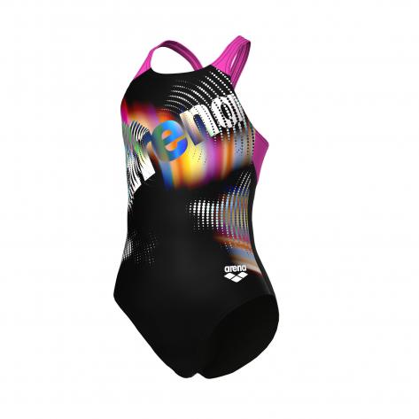 Arena Mädchen Badeanzug LIT LOGO SWIMSUIT V BACK 010690 