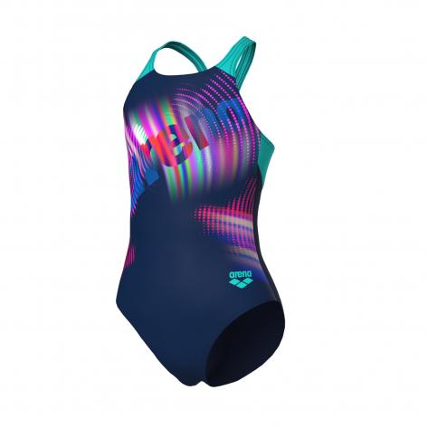 Arena Mädchen Badeanzug Lit Logo Swimsuit V Back 010690 