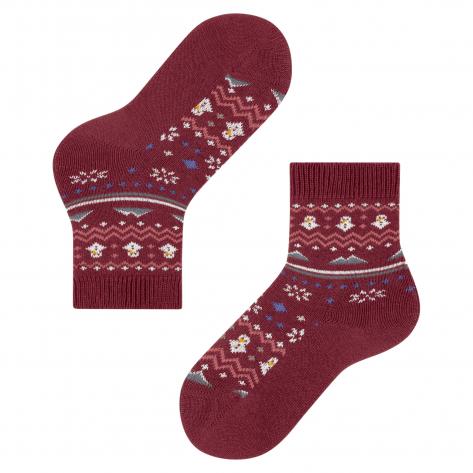 Falke Kinder Socken Winter Fair Isle SO 11494-8830 35-38 ruby | 35-38