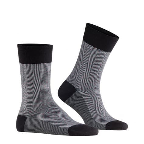 Falke Herren Socken FALKE Sensitive Herringbone 12492-3000 43-44 black (3000) | 43-44