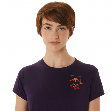 Asics Damen Laufshirt Fujitrail Logo SS Top 2012C395-500 S Night Shade | S