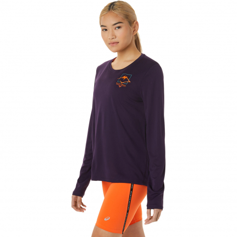 Asics Damen Laufshirt Fujitrail Logo LS Top 2012C710-500 S Night Shade | S