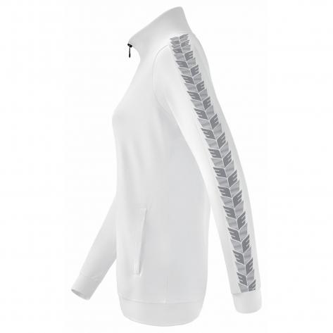 erima Damen Sweatjacke Essential Team Tracktop Jacke 2032216 34 Weiß/Monument Grey | 34