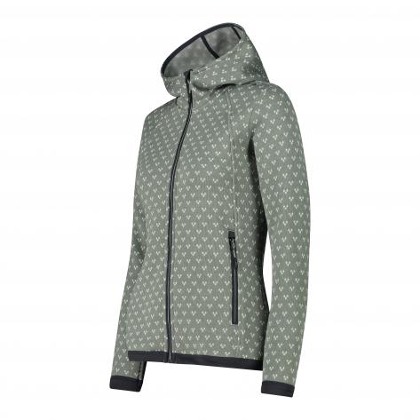 CMP Damen Fleecejacke Woman Jacket Fix Hood 34H2866-68ZS 34 Mineral-Bianco | 34