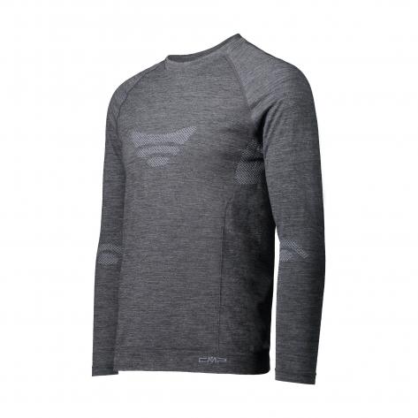 CMP Herren Langarmshirt Seamless Base Layer Sweat 39Y4017-U973 L/XL Nero Melange | L/XL