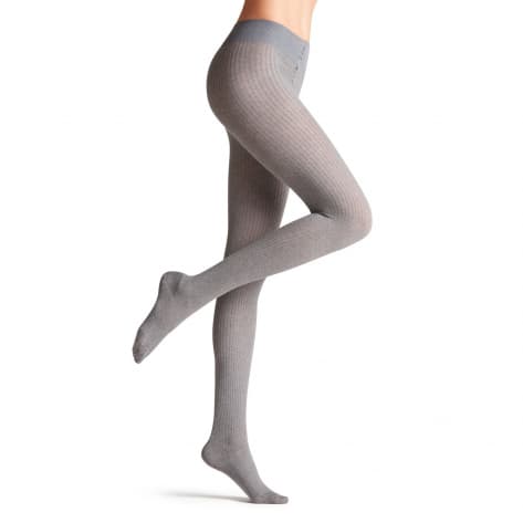 Falke Damen Strumpfhose Family Rib TI 48490-3390 44-46 light greymel. (3390) | 44-46
