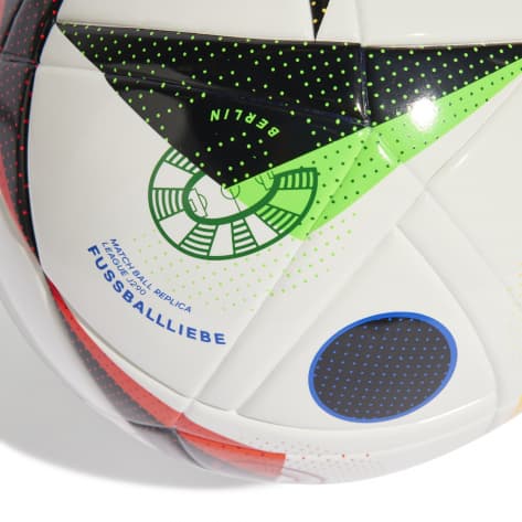 adidas Kinder Fußball EURO 24 LGE J290 Fussballliebe IN9370 5 White/Black/GloBlu | 5