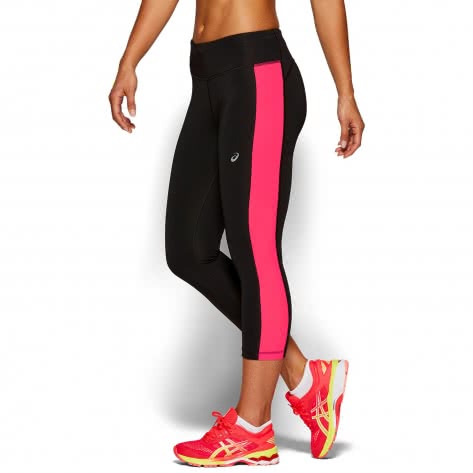 Asics Damen Lauftight Capri Tight 2012A251-013 XS Performance Black/Laser Pink | XS