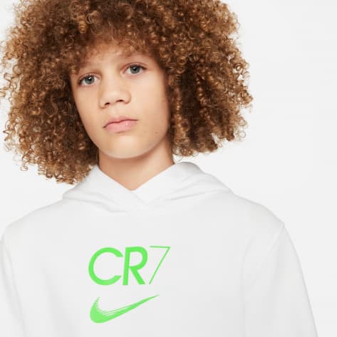 Nike Kinder Kapuzenpullover CR7 Soccer Academy Player Edition FN8420-100 128-137 White/Green Strike | 128-137