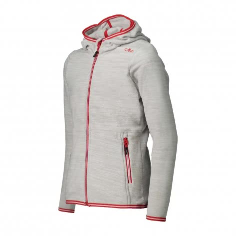 CMP Mädchen Fleecejacke GIRL JACKET FIX HOOD 30G2205-A445 98 Gesso Mel. | 98