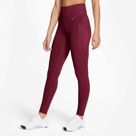 Nike Damen Tight Pro Luxe Mid Rise Tight CU5802-638 XL Dark Beetrot/Metallic Silver | XL