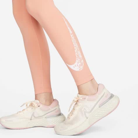 Nike Damen Lauftight Swoosh Run Mid-Rise 7/8 Running Leggings DM7767-824 M Lt Madder Root/Silver/White | M