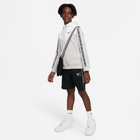 Nike Jungen Kapuzenjacke Full Zip Repeat DZ5622-012 128-137 Lt Iron Ore/Summit White/Blck | 128-137