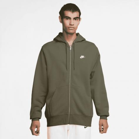 Nike Herren Sweatjacke Club FN3861-222 XL Medium Olive/Medium Olive/White | XL