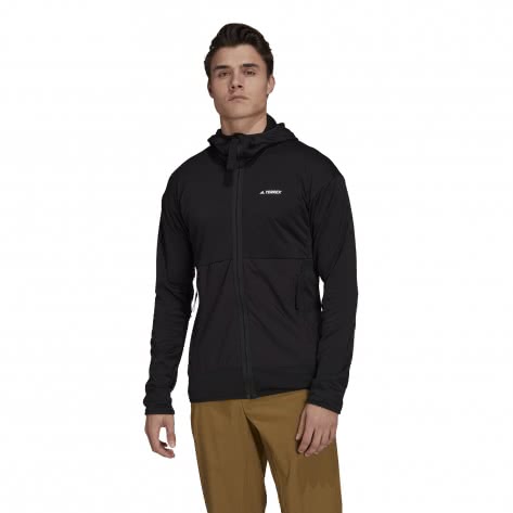 adidas TERREX Herren Fleecejacke Tech Flooce Light Hooded Jacket GI7313 XS Black | XS