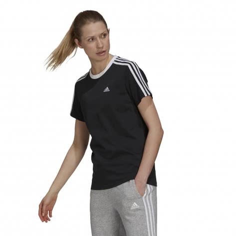 adidas Damen T-Shirt ESSENTIALS 3-STRIPES GS1379 XS Black/White | XS
