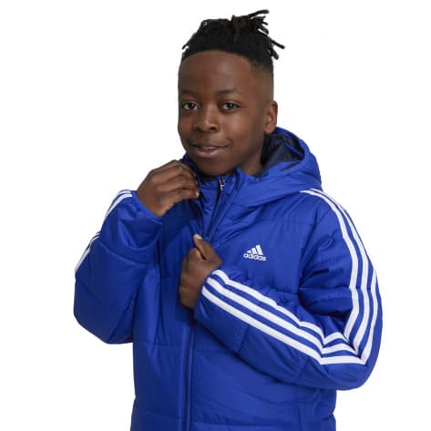 adidas Kinder Winterjacke Essentials 3-Stripes Padded Jacket IW0543 164 Semi Lucid Blue/White | 164