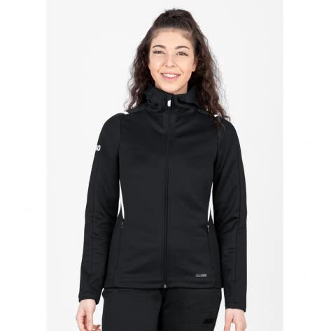 Jako Damen Freizeitjacke Challenge mit Kapuze 9821-501 36 Schwarz Meliert/Weiß | 36