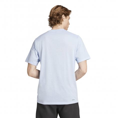 adidas Herren T-Shirt Train Essentials Feelready Tee JW7440 S Glow Blue/Black | S