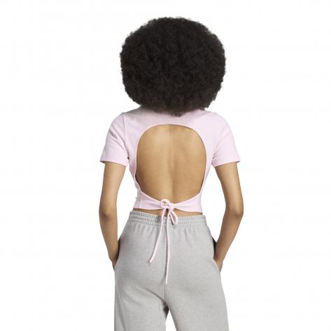 adidas Damen T-Shirt Cut Out Rib Tee KE3737 L Clear Pink | L