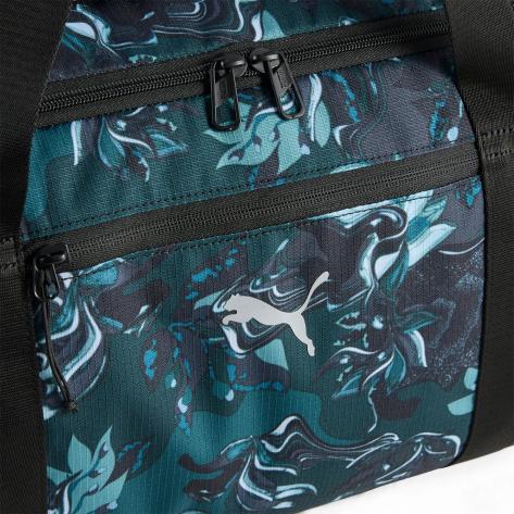 Puma Damen Sporttasche AT ESS GREEN TERRAINS Barrel Bag 091868-01 Green Terrain-Black-AOP | One size