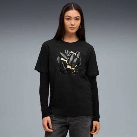 Puma Damen T-Shirt Graphic Relaxed Leaf Tee 688165 