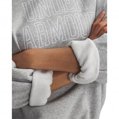 Under Armour Damen Pullover Rival Flc Oversized Varsity Crew 6007880-011 S Mod Gray Light Heather / White | S