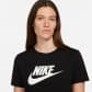 Nike Damen T-Shirt Sportswear Club Essentials DX7906-010 XS Black/White | XS