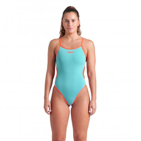 Arena Damen Badeanzug SOLID REV CHALLEN 008833-893 40 Water-Plum-Bright Coral | 40